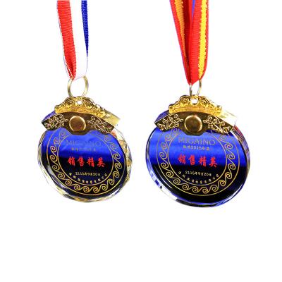 China Japan Medal School Competition Sports Meeting Crystal Medal Listing Customized Letterable for sale