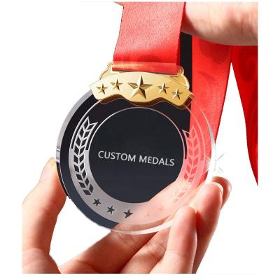 China Gift Customized Souvenir Crystal Medal Sports Logos Words For DIY Gifts Home Decoration Accessories for sale