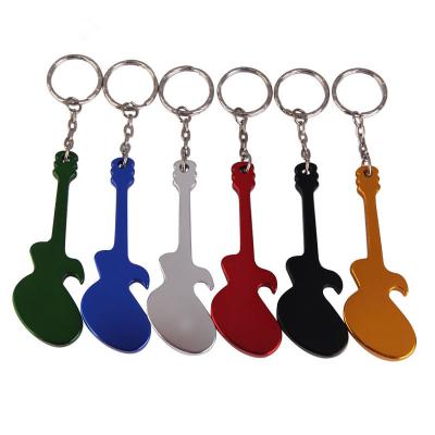 China Viable Factory Wholesale Guitar Shaped Portable Opener Key Chain Box Opener Promotion Gifts for sale