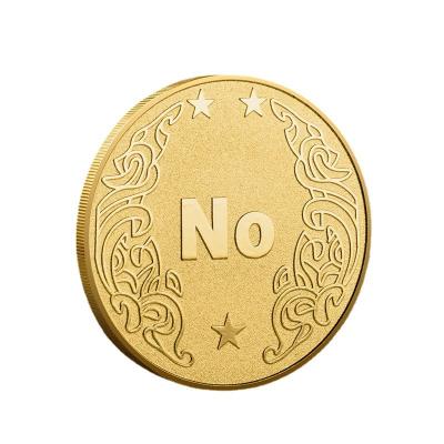 China Europe Yes No Gold Plated Custom Coin Crafts For Decision Making Divination Game Coin for sale