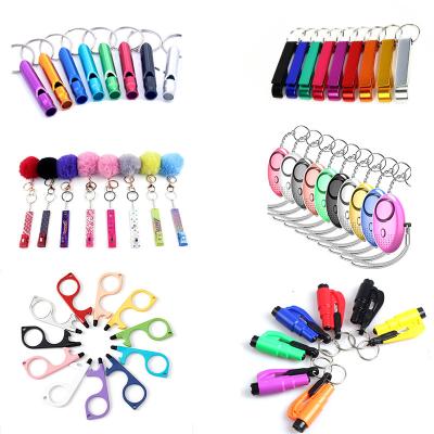 China Wholesale hot sale Europe variety of color and styles metal self-defense key chain for women and girls security key chain for sale