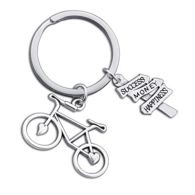 China Sports Creative Shape Souvenir Trinket Key Chain Figure Bicycle Japan Metal Road Key Chain for sale