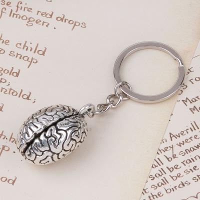 China Promotion Gift 3D Key Rings Key Chains Anatomical Human Brain Key Chains Brain Halloween Jewelry for sale