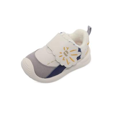 China Floral Design Graffiti Key Shoes Thermal Cute Winter Warming Soft Bottom Non-slip Gray Toddler Shoes for sale