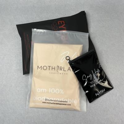 China Custom Logo Recyclable Eco-friendly Frosted Luxury Ziplock Bags Waterproof Plastic PVC Zipper Garment Zipper Shipping Packing Bags for sale