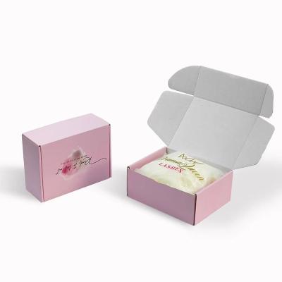 China Low MOQ50pcs Biodegradable Pink Box Customized Foldable Recycled Craft Paper Box Brown Corrugated Cardboard Boxes For Shipping for sale