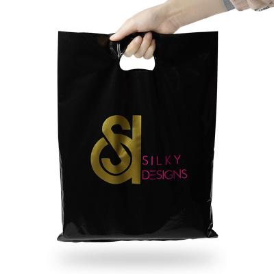 China Luxury Custom Printed Plastic Die Cut Shopping Bag Packaging Bags Handle Plastic Shopping Bag With Own Logo for sale