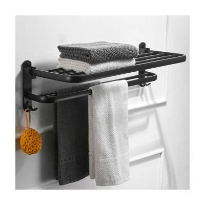 China Black Bathroom Corner Towel Rack Towel Holder Various Bathroom Accessories Viable Mounting for sale