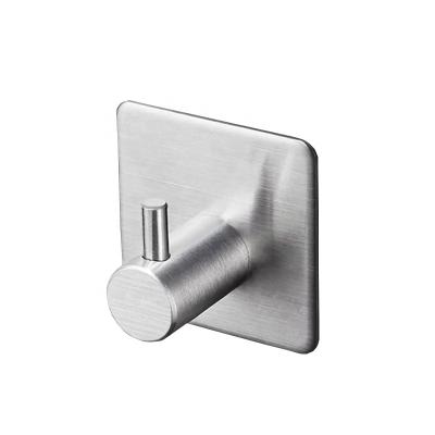 China Durable Wall Mounted Self Adhesive Stainless Steel Bathroom And Kitchen Towel Robe Hooks for sale