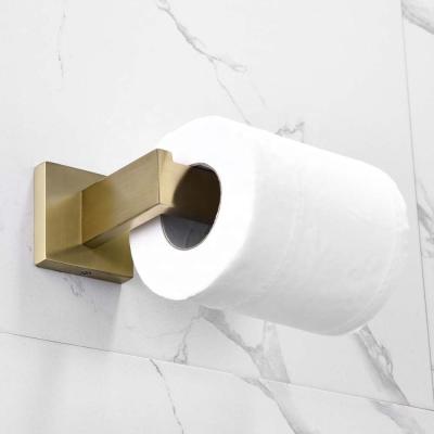 China Modern High Quality No Punch 304 Stainless Steel Wall Mounted Self Adhesive Brushed Toilet Paper Holder Free for sale