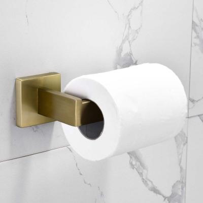 China Durable Matt Black No Punch Self Adhesive Wall Mounted Toilet Paper Roll Holder SS304 Stainless Steel Self Adhesive Toilet Paper Holder for sale