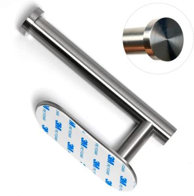 China Modern SUS304 Toilet Paper Holder Stainless Steel Adhesive No Installation Roll Holder Wall Mounted Drilling Toilet Paper for sale