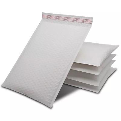 China Eco Friendly Biodegradable Impact Resistance Custom Film White PE Bubble Pearl Mailers With Logo for sale