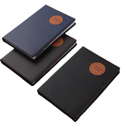 China Hot Selling Leather Hardcover Journal Notebook A5 Efficiency Handbook 2022 Program Book for sale