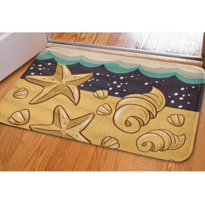 China Wholesale Washable Beach Printing Flannel Bathroom Bath Mat For Hotel Bedroom Multifunctional Outdoor Anti Slip Universal Bath Mat for sale