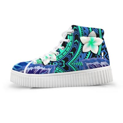 China Fashion Trend Polynesian Tribal Flowers Winter High Top Increase Platform Shoes Women's Comfort Other Sports Shoes for sale