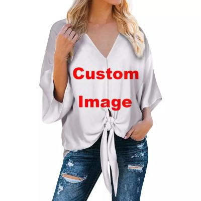 China Printed Anti-pilling Women's Tops Fashion Chiffon Secy Women's Tops Support LOGO Chiffon Tops Women Casual Customization Wholesale for sale