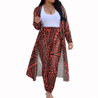 China New Product Style Bohemian QUICK DRY Design Hawaiian Women's 2 Pieces Cardigan Woman Long And Pants Suit for sale