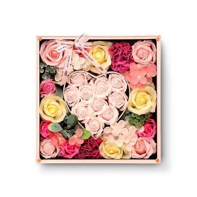 China Promotional Artificial Crafts Gift Soap Flowers 2021 New Rose Boxes Special Romantic Birthday Gift To Wife Girlfriends For Valentine's Day for sale