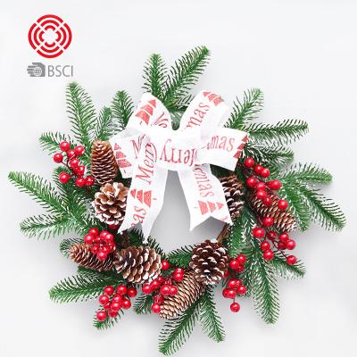 China Latest Fashionable Holiday Design Flower Wreath Christmas Wreath Decoration Artificial Flower Garlands for sale