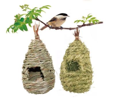 China Sustainable 2 Pack Grass Bird House Hut for sale