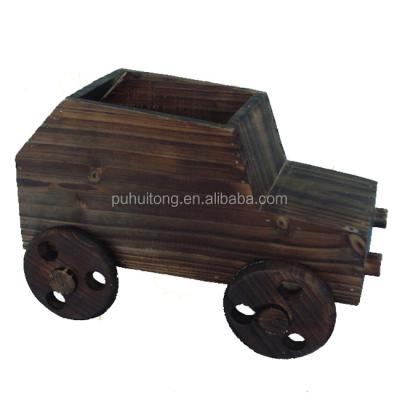 China Car Wooden Wooden Flower Pot for sale