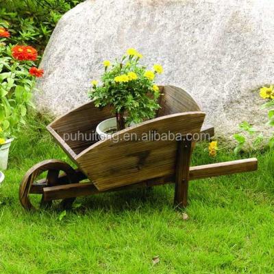 China Chinese Style Wheel Cart Wooden Flower Pot for sale