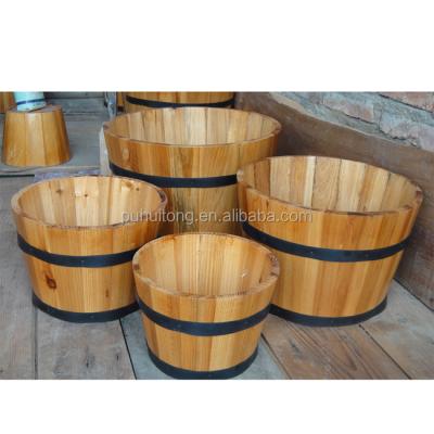 China Wooden Round Wooden Flower Pot Set for sale