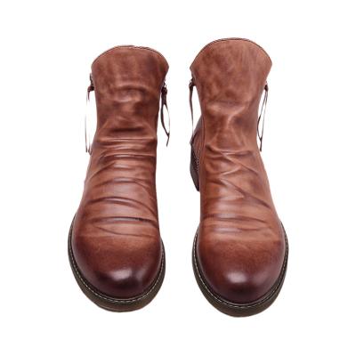 China Large size fashion trend double side zipper non-slip unique men's boots men's leather boots 48 tassel boots men's shoes for sale