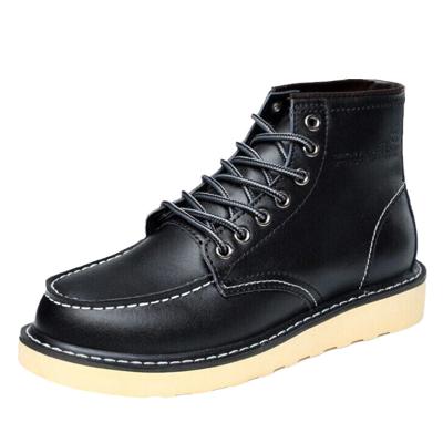 China Autumn and winter fashion Martin boots men's trend black leather tooling men's lace-up shoes middle help anti-slip thickened casual for sale