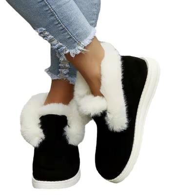 China Cushioning Logo 2023 Winter New Custom Black Ankle Women's Short Boots Fashion Warm Snow Boots For Ladies for sale