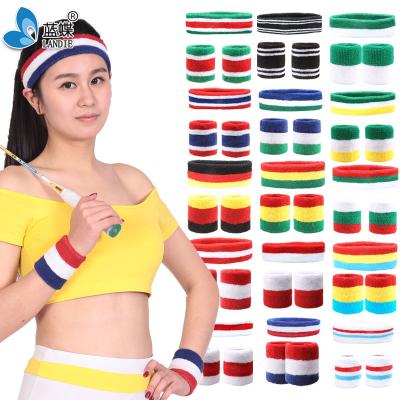 China Custom Sports Sweat Bands Mens Sports Sweat Bands Running Yoga Basketball Women Wrist Bands Set for sale