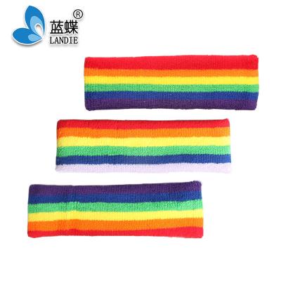 China All New Adults Cotton Rainbow Custom Embroidered Wristbands/Headbands/Headbands for sale