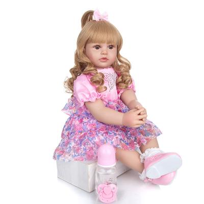 China Doll Limbs Is Soft Lifelike Reborn Baby Doll Realistic Reborn Active Dolls 60cm With Cloth Body Pink Princess Toddler Dolls Toys for sale