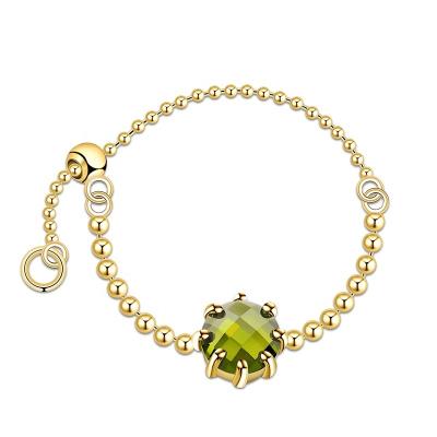 China FASHIONABLE 925 Personilized Pull Type Silver Pearl Olive Green 18K Natural Gold Plated Adjustable Chain Rings for sale