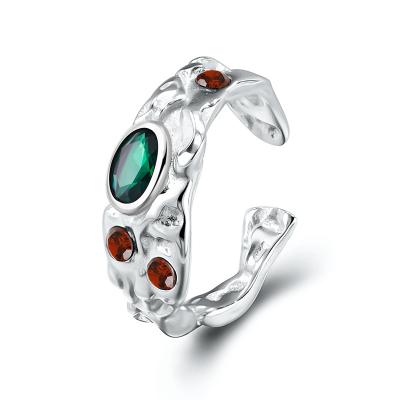 China Wholesale Hip Hop Jewelry Inlay Colorful Zircon Sterling Silver 925 Ring For Women Men for sale