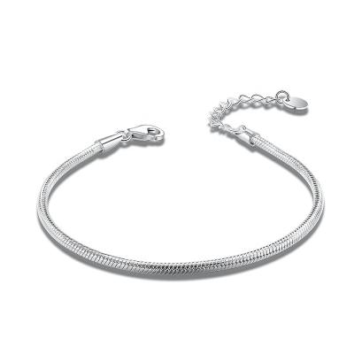 China Wholesale Sterling Silver 925 Jewelry CLASSIC Adjustable Snake Chain Bracelet For Women Jewelry for sale