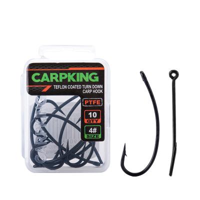 China High Carbon Steel Size 2# 4# 6# 8# Fish Hook High Carbon Steel CK9004 PTFE Coating Sinked Carp Fishing Curved Leg Hook Fishing Accessories for sale