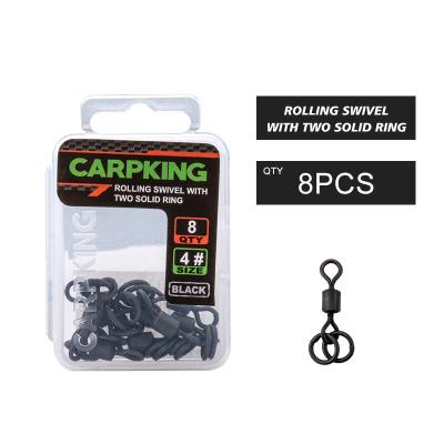 China CK9211 4 Size Stainless Steel Carp Fishing Terminal Tackle Rigs Round Swivels Fishing Rig Small Rings Fishing Tackle Accessories Double Swivels for sale