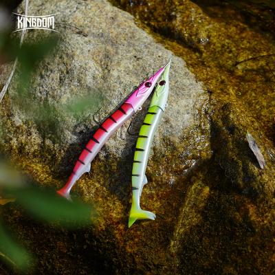 China Plastic PVC Kingdom T-NEEDLER Sinking Fishing Lure Swim Action Lead Weight 2pc Different Leader Jig + 4pc Soft Lure T-tail Good For Bass for sale