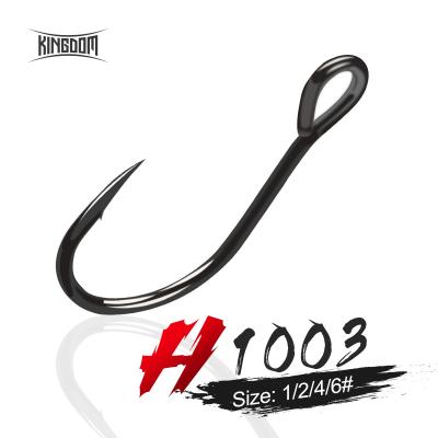 China Outdoor High Quality Carbon Steel KINGDOM Activity Fishing Cool Hooks 1003 Single Hook 3x Saltwater Treble Red and Black for sale