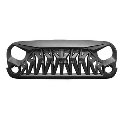 China Front Shark Grille Modified Luxury for Jeep Wrangler 2007-2018 JK/JKU Rubicon Sahara Sport, ABS (Matte Black) for sale