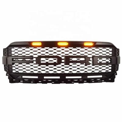 China Raptor Style Gray Front Bumper Mess Grille With Painted By Raptor Style LED For 2021 Ford F150 for sale