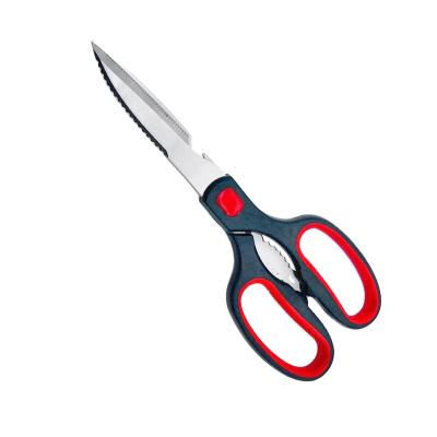 China Universal PP+TPR Kitchen Scissors Household Stainless Steel Kitchen Scissors Chicken Bone Shears for sale