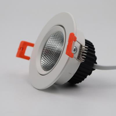 China Free Sample Industrial COB Downlight Rotating Housing Ip44 10W Recessed Eyeball Adjustable Downlight Embedded Spotlight for sale