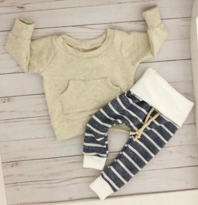 China Next Newborn Baby Home Handmade Clothing Pants Navy Stripe Antibacterial Baby Boy Antibacterial Clothing Equipment Baby Clothes for sale