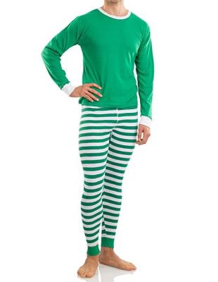 China 100% Cotton Thermal Adult Unisex Christmas Striped 2 Piece Women Pajamas Set for sale