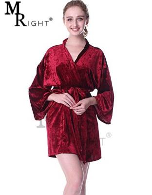 China Women's Breathable Splendor Diamond Flannel Kimono Robe Bride and Bridesmaid Sleepwear Bathrobes Pajamas for sale