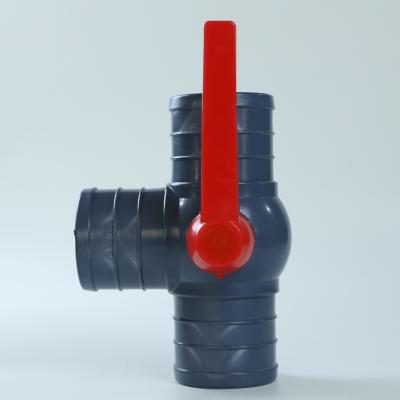 China UV Resistant PVC Three Way Valve Blue Black PVC Water Valve ODM for sale