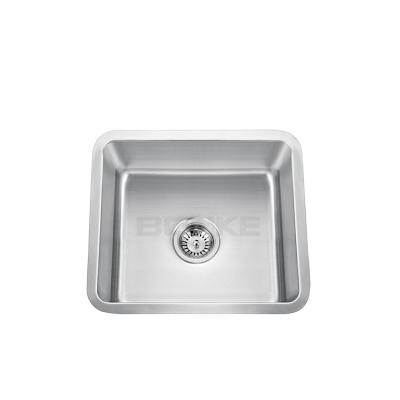 China 21 Inch Corner Small Radius Single Basin Kitchen Press Sink Faucetless Installation Stainless Steel Undermount for sale